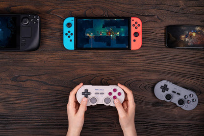 8BitDo SN30 Pro Bluetooth Controller, Hall Effect Joystick Update, Compatible with Switch, PC, macOS, Android, Steam Deck & Raspberry Pi (Gray