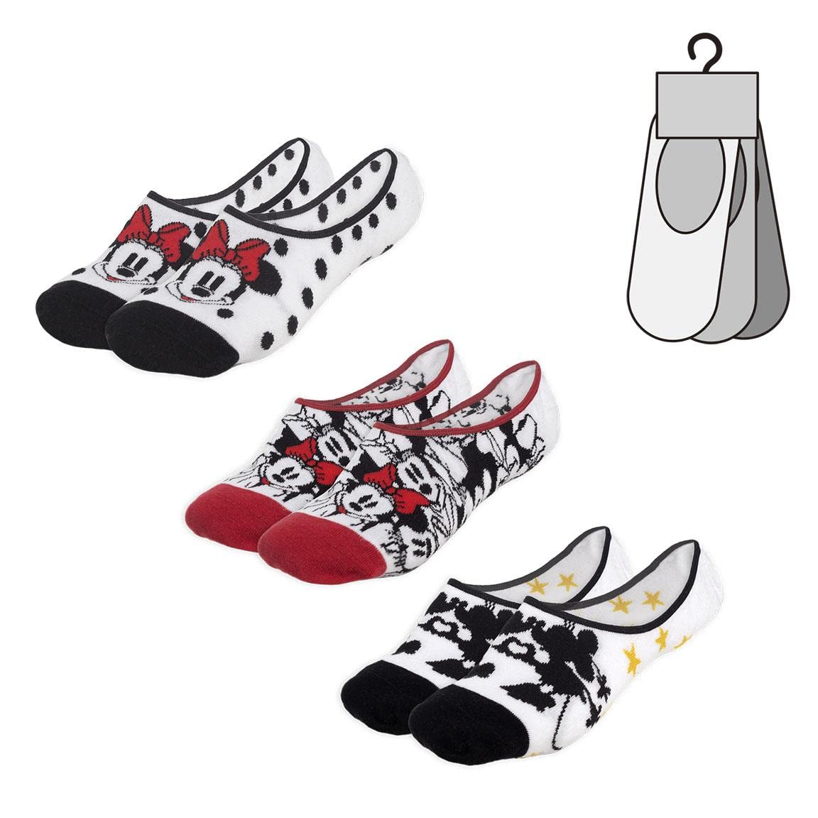 CERDÁ LIFE'S LITTLE MOMENTS Pinkies Printed with Minnie Characters | Made of 86% Cotton, Polyamide and Elastane | Officially Licensed Disney, Multicoloured, Standard Unisex Adult