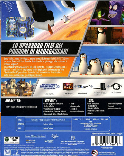I Pinguini di Madagascar (1 Blu Ray 3D + 1 Blu Ray + 1 DVD);Penguins Of Madagascar