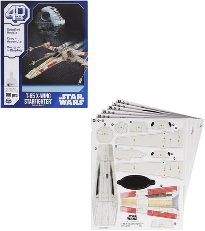 4D BUILD - Puzzle 3D Star Wars - Maquette Star Wars 160 Pièces - X-Wing Inspiré de la Saga - Puzzle Adulte - Jeu de Construction à Collectionner - Jouet adulte - Jeu Enfant 12 ans et +