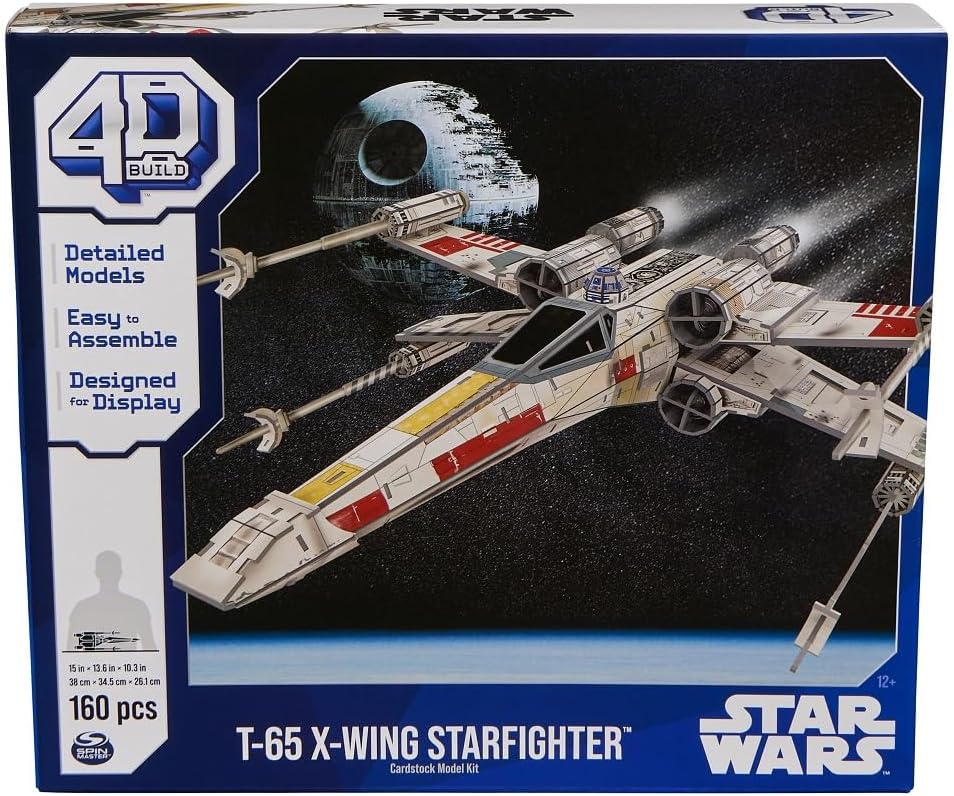 4D BUILD - Puzzle 3D Star Wars - Maquette Star Wars 160 Pièces - X-Wing Inspiré de la Saga - Puzzle Adulte - Jeu de Construction à Collectionner - Jouet adulte - Jeu Enfant 12 ans et +