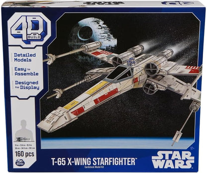 4D BUILD - Puzzle 3D Star Wars - Maquette Star Wars 160 Pièces - X-Wing Inspiré de la Saga - Puzzle Adulte - Jeu de Construction à Collectionner - Jouet adulte - Jeu Enfant 12 ans et +
