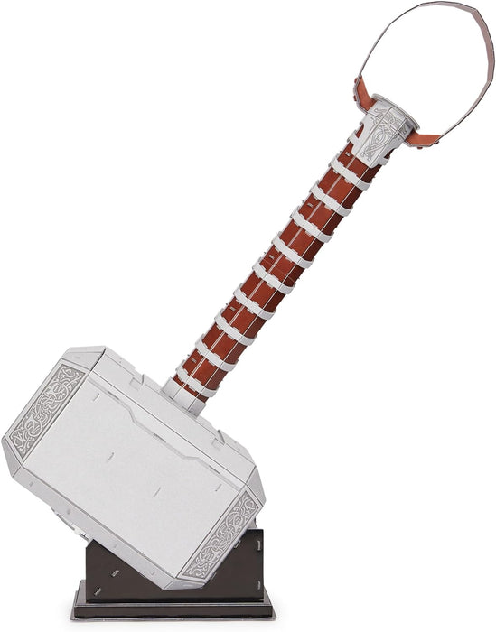 4D Build 6069816, Marvel Mjolnir Hammer Model Kit with Stand, 87 Pieces, Thor Desk Decor, Building Toys, 3D Puzzles for Adults and Teens 12+