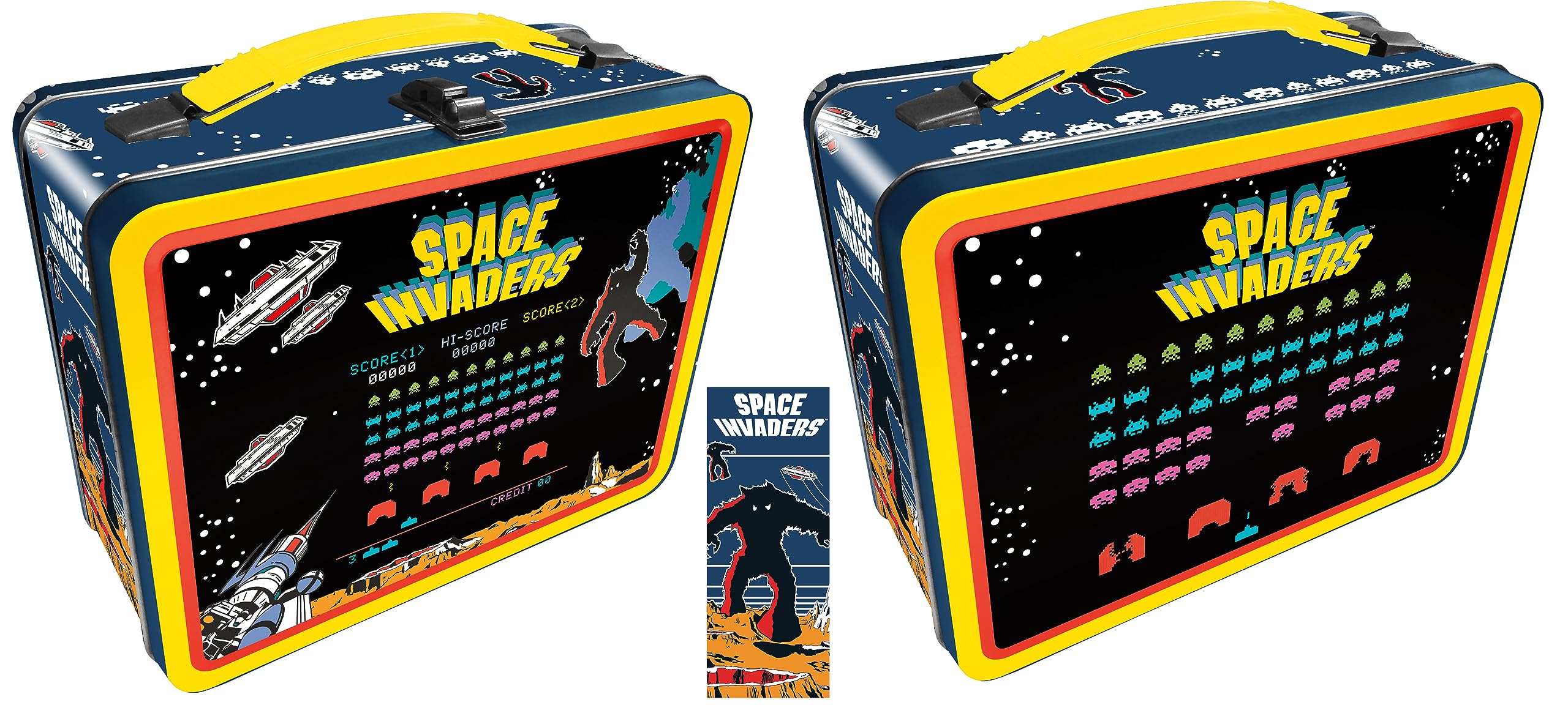AQUARIUS Space Invaders Fun Tin storage box, 8.6 x 6.8 x 3.9