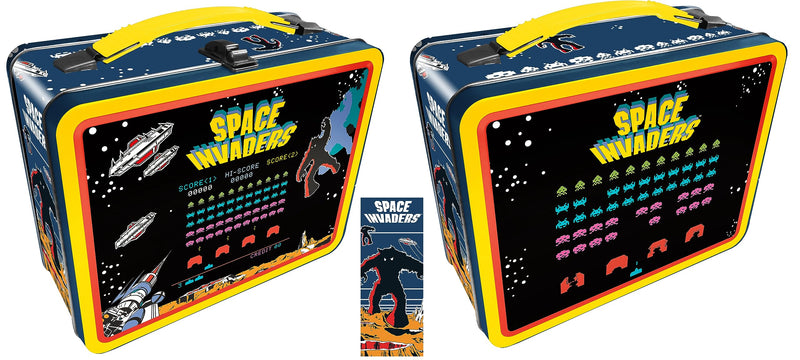 AQUARIUS Space Invaders Fun Tin storage box, 8.6 x 6.8 x 3.9