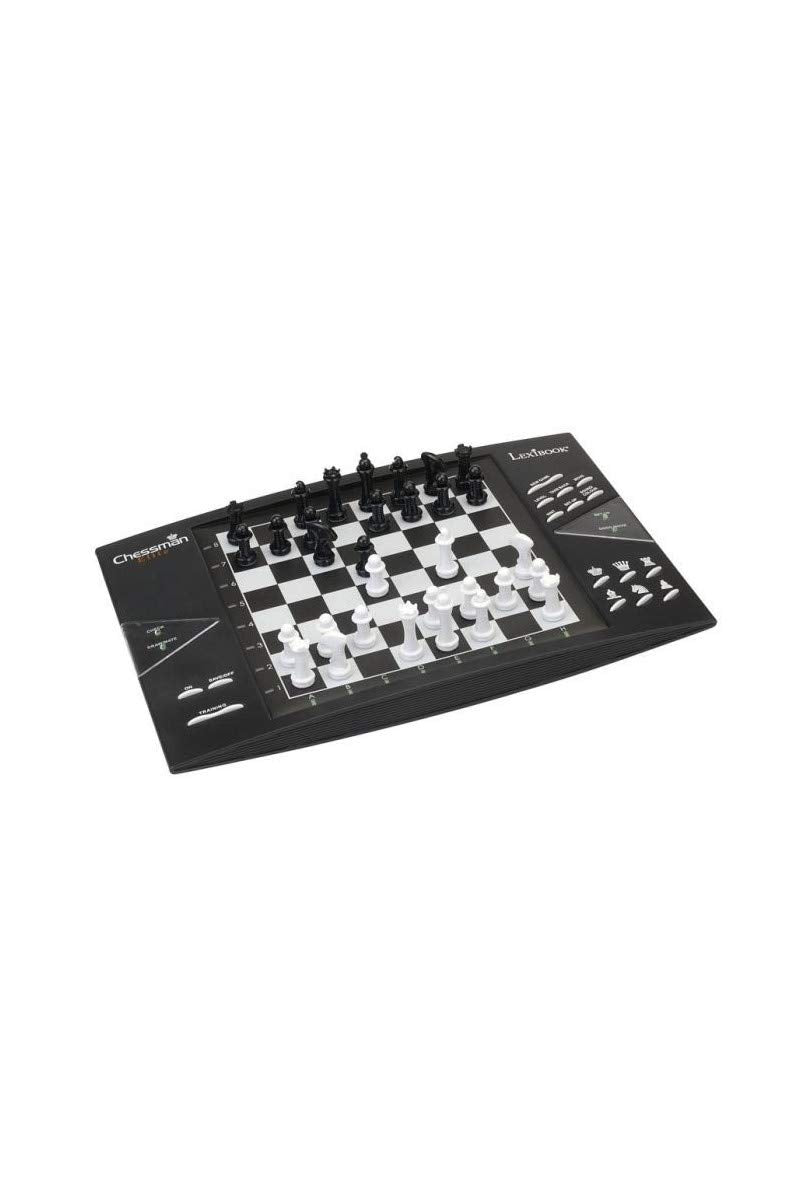Lexibook CG1300 Chessman Elite, Interactive Electronic Chess Game, 64 Levels of Difficulty, LEDs, Battery Powered or 9V Adapter, Black/White, 1 Player