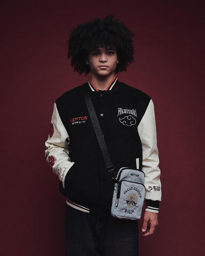NEPTUN Anime Cross Bag Embroidered Crossbody Bag Cord Look with Separate Mobile Phone and Key Compartment Adjustable Killua - Hunter x Hunter