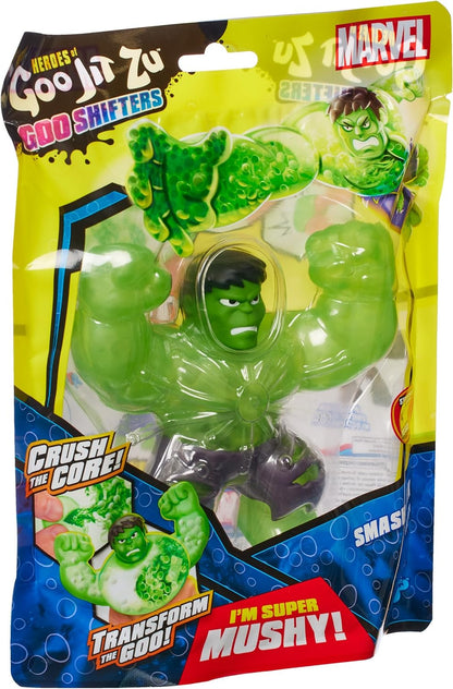 Heroes of Goo Jit Zu Goo Shifters the Marvel Stretchy green Hulk. Super Mushy Marvel 4.2-Inch Toy Figure. Crush the Core!