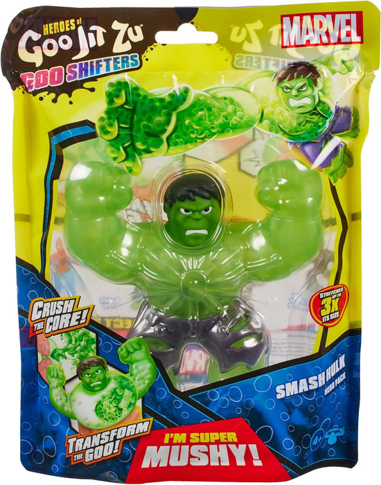 Heroes of Goo Jit Zu Goo Shifters the Marvel Stretchy green Hulk. Super Mushy Marvel 4.2-Inch Toy Figure. Crush the Core!
