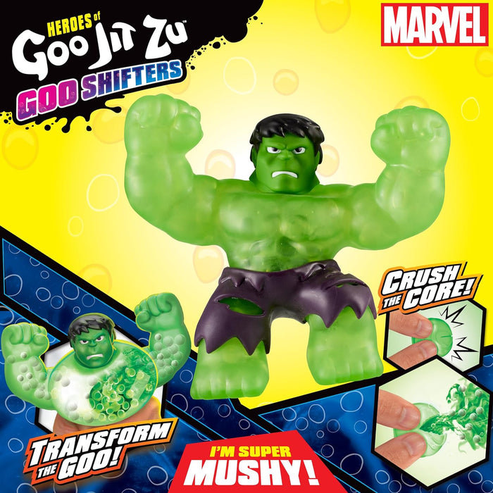 Heroes of Goo Jit Zu Goo Shifters the Marvel Stretchy green Hulk. Super Mushy Marvel 4.2-Inch Toy Figure. Crush the Core!