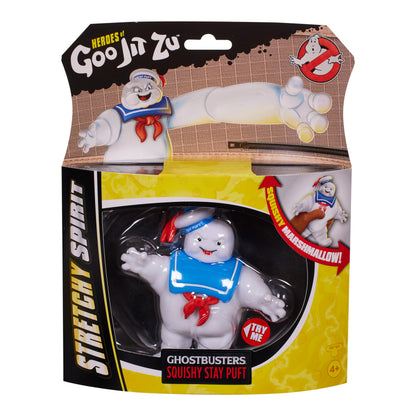 Heroes of Goo Jit Zu GHOSTBUSTERS SQUISHY STAY PUFT FIGURE. UNIQUE GOO FILLING. STRETCHES UP TO 3X ITS SIZE. STRETCH, TWIST & WATCH IT RETURN TO SIZE