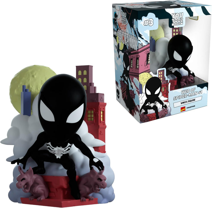 Youtooz Marvel Collection Web of Spiderman #1 4.8 inch Vinyl Figure, Collectible Symbiote Spiderman Action Figure, Symbiote Spiderman, Web of Spiderman #1 Figure