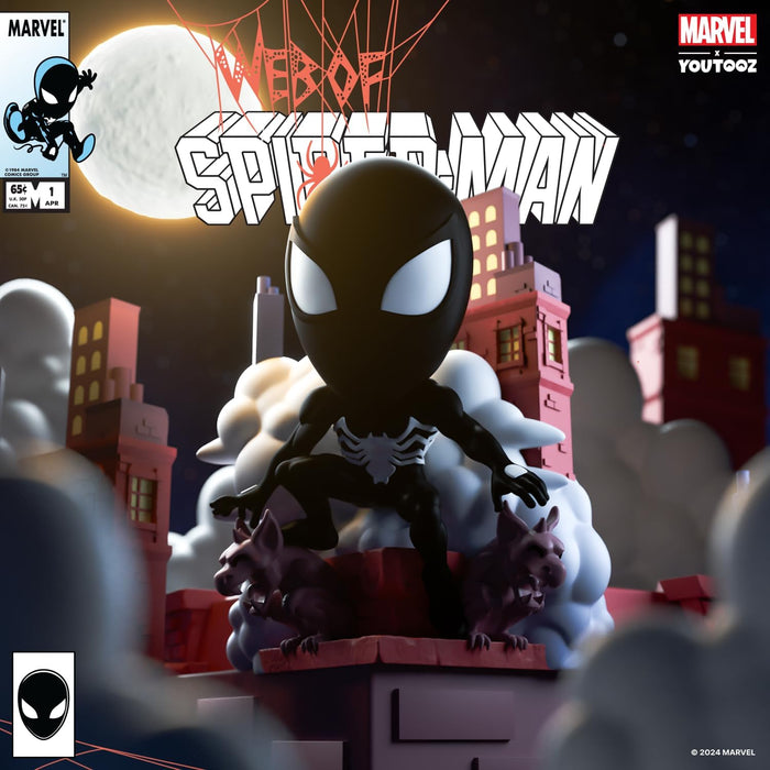 Youtooz Marvel Collection Web of Spiderman #1 4.8 inch Vinyl Figure, Collectible Symbiote Spiderman Action Figure, Symbiote Spiderman, Web of Spiderman #1 Figure