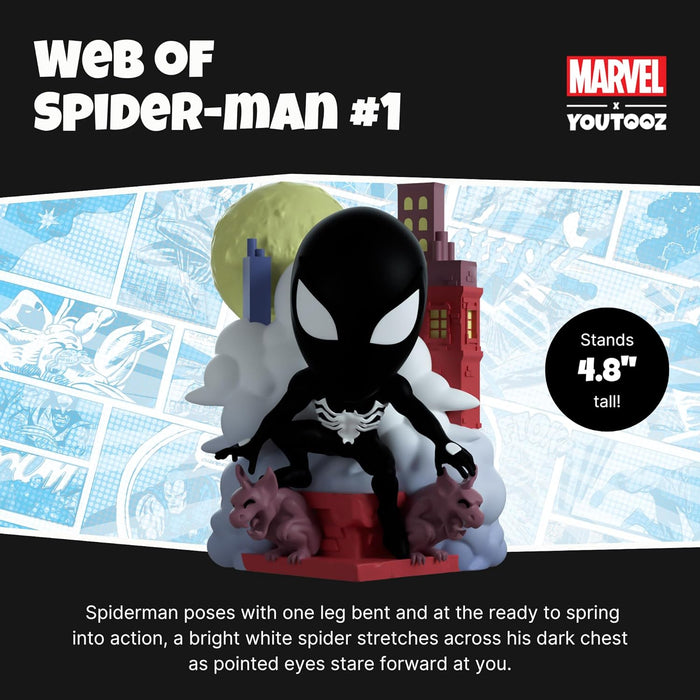 Youtooz Marvel Collection Web of Spiderman #1 4.8 inch Vinyl Figure, Collectible Symbiote Spiderman Action Figure, Symbiote Spiderman, Web of Spiderman #1 Figure