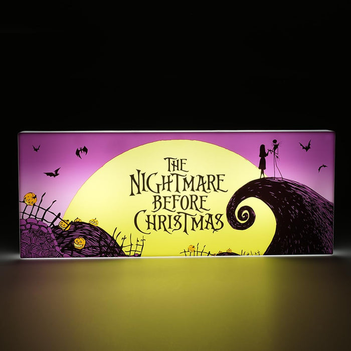 Paladone Nightmare Before Christmas Logo Light Jack Skellington and Sally Merchandise Decorate for Halloween Christmas or Year Round (30 Cm, 12" Wide
