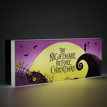 Paladone Nightmare Before Christmas Logo Light Jack Skellington and Sally Merchandise Decorate for Halloween Christmas or Year Round (30 Cm, 12" Wide