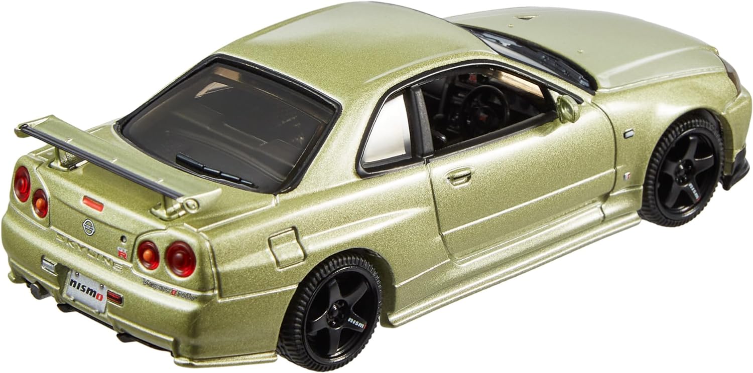 Hot Wheels Premium 1:43rd Scale Vehicle, Officially Licensed Replicas for Adult Collectors, Real Riders Tires, Metal/Metal Body & Chassis, HMD47 Nissan Skyline Gt-r (Bnr34)