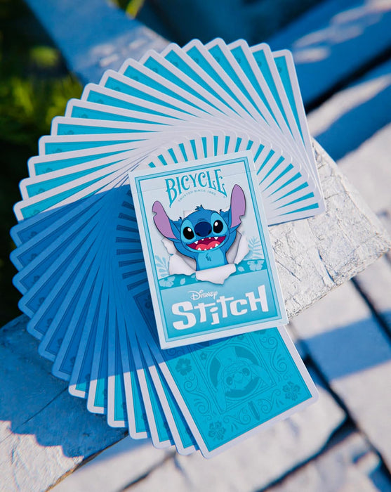 Bicycle Disney Stitch Playing Cards - 1 Deck, Air Cushion Finish, Professional, Superb Handling & Durability, Great Gift For Card Collectors, Blue, Medium
