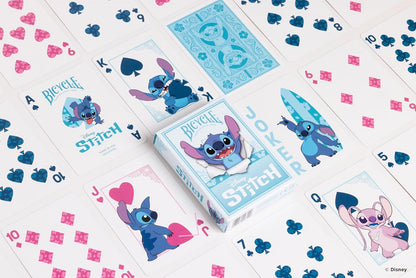 Bicycle Disney Stitch Playing Cards - 1 Deck, Air Cushion Finish, Professional, Superb Handling & Durability, Great Gift For Card Collectors, Blue, Medium
