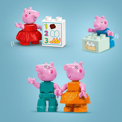 LEGO DUPLO Peppa Pig Supermarket, Shop Toy with Car and 4 Figures Incl. Mummy, Daddy and George, Early Development Activity, Toddler Learning Toys for 2 Plus Year Old Girls & Boys, Gift Idea 10434
