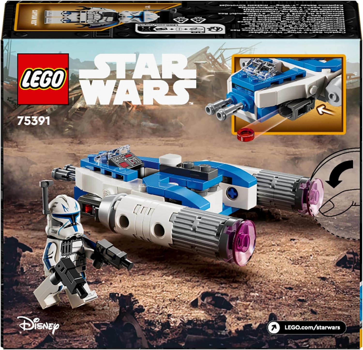 LEGO Star Wars Captain Rex Y-Wing Microfighter, Collectible The Clone Wars Starship Vehicle Toy with a Character Minifigure for 6 Plus Year Old Boys & Girls, Fantasy Gift Idea for Kids 75391