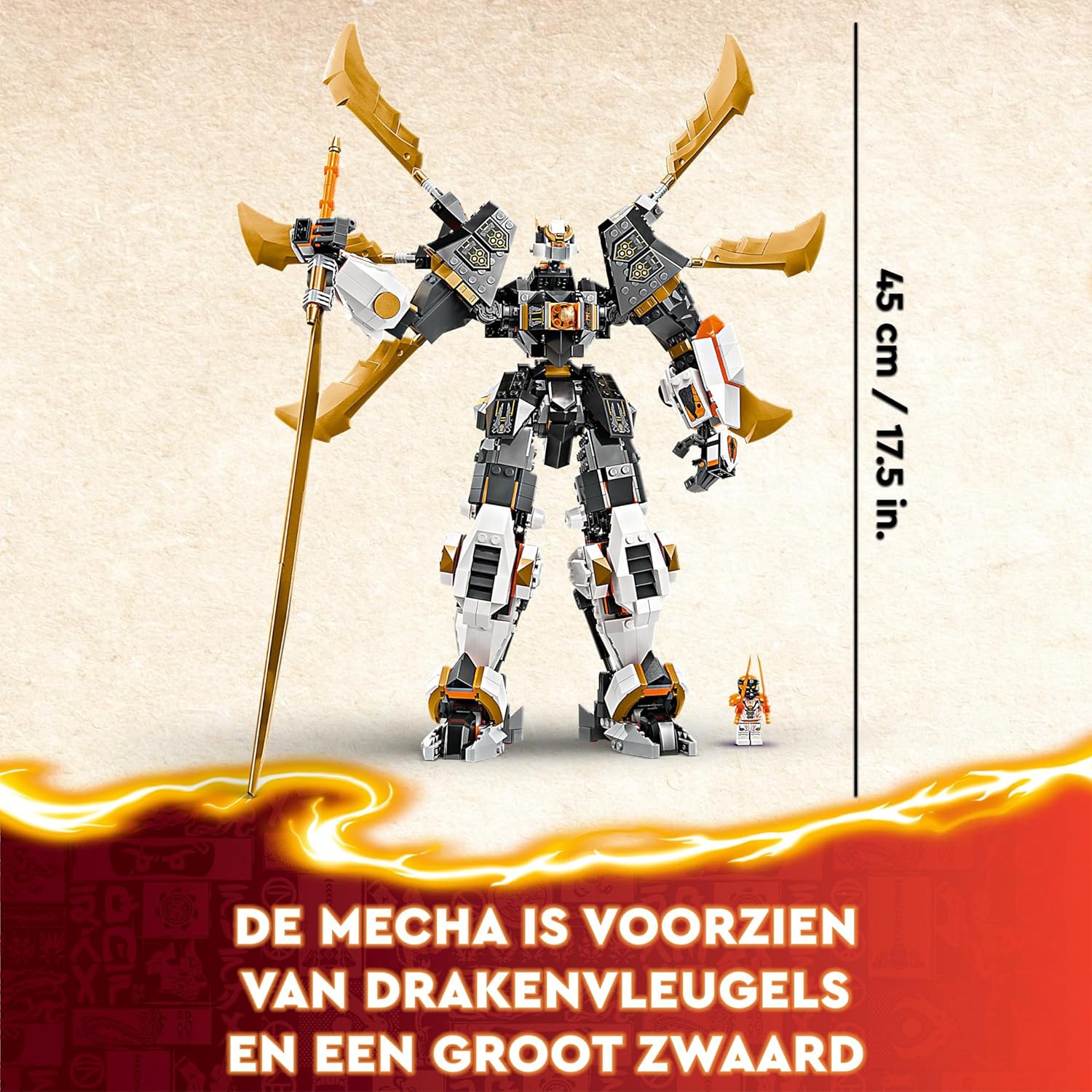 LEGO NINJAGO Cole’s Titan Dragon Mech Set, Adventure Toy for Boys and Girls, Ninja Playset with 1 Character Minifigure, Dragons Rising Birthday Gift for Kids & Teens Aged 12 and Over 71821