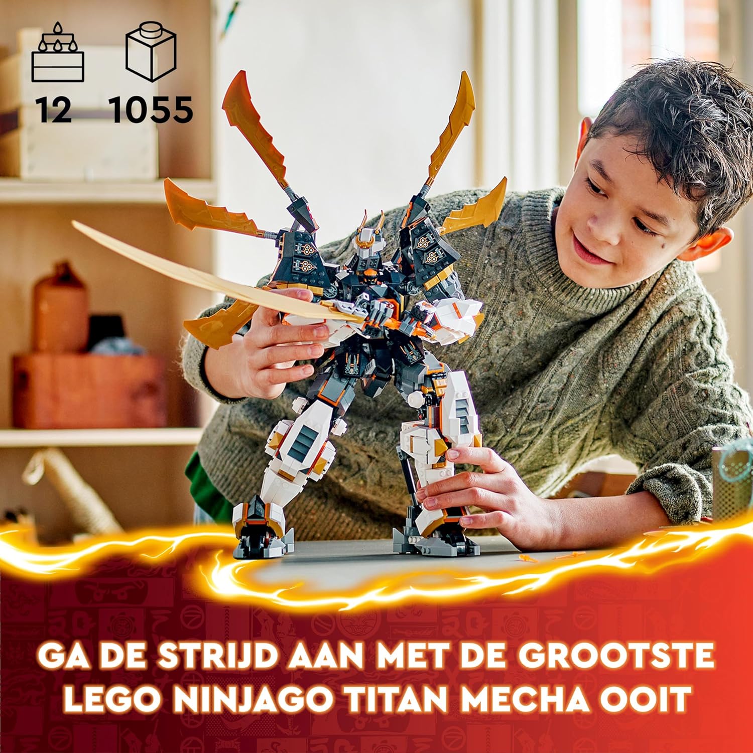 LEGO NINJAGO Cole’s Titan Dragon Mech Set, Adventure Toy for Boys and Girls, Ninja Playset with 1 Character Minifigure, Dragons Rising Birthday Gift for Kids & Teens Aged 12 and Over 71821