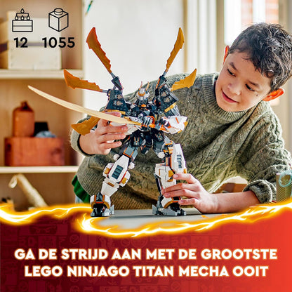 LEGO NINJAGO Cole’s Titan Dragon Mech Set, Adventure Toy for Boys and Girls, Ninja Playset with 1 Character Minifigure, Dragons Rising Birthday Gift for Kids & Teens Aged 12 and Over 71821