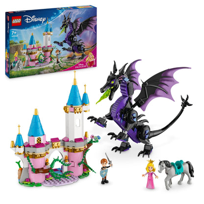 LEGO ǀ Disney Princess Malefiz als Drache, Fantasy-Spielset für Kinder und Fans von Dornröschen, Geschenkidee für Mädchen und Jungen ab 7 Jahren, Aurora-Spielzeug 43240