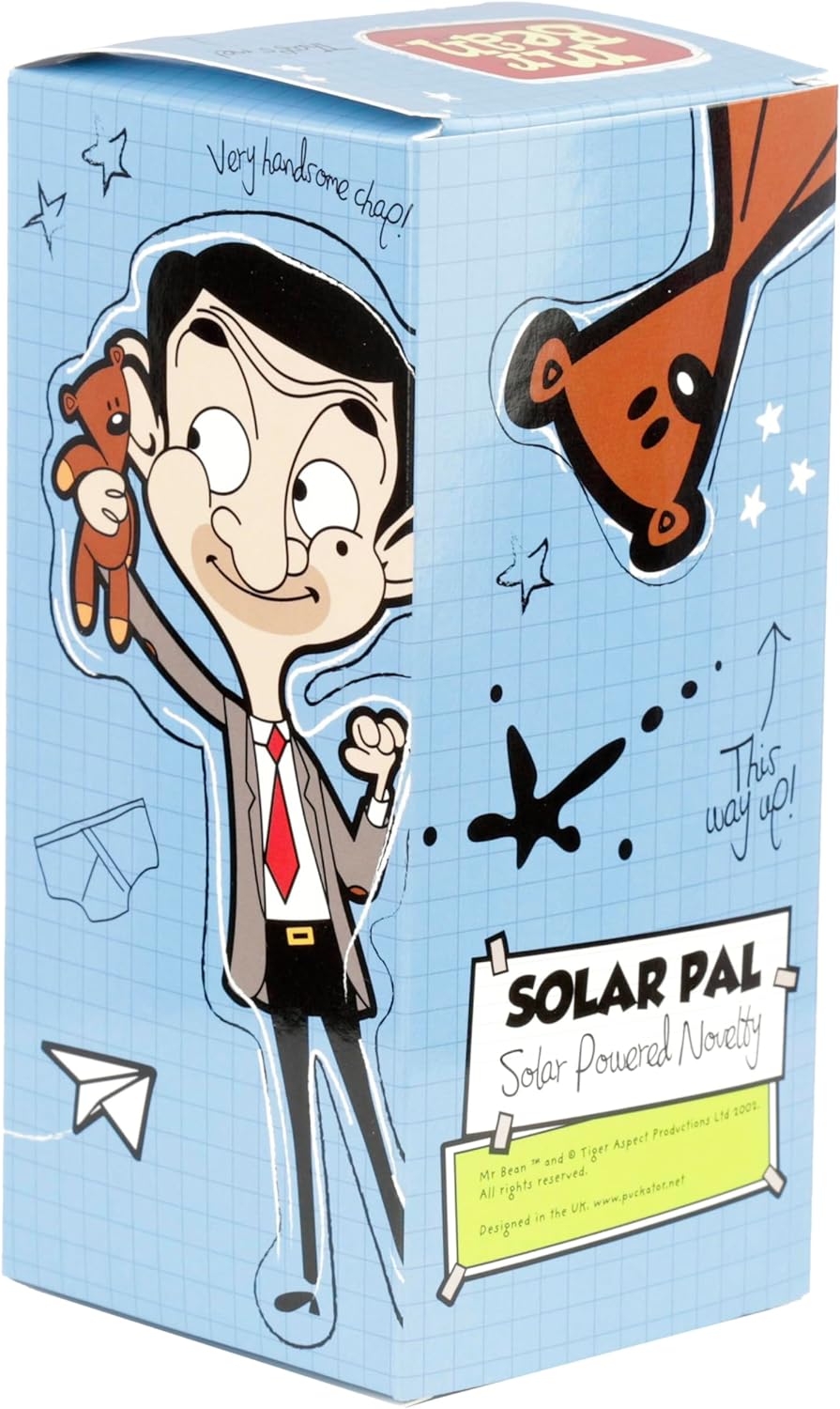 Puckator Mr Bean with Teddy Solar Pal - Home Office Table Desk Dashboard Car Decor Decoration - Gift Ideas - Gifts For Teenage Old Boy Girl Dad Mums - Powered KIds Toys Toy Figure Figures
