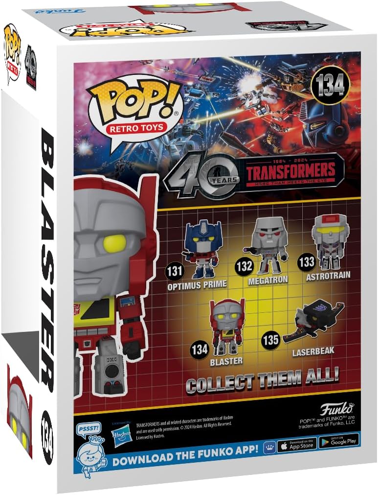 Funko Pop! Retro Toys: Transformers G1- Blaster - Transformers Classic - Collectable Vinyl Figure - Gift Idea - Official Merchandise - Toys for Kids & Adults - TV Fans - Model Figure for Collectors