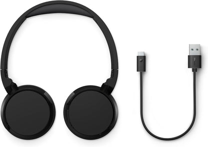 PHILIPS TAH3209BK Lightweight On Ear Wireless Bluetooth Headphones with Passive Noise Isolation - 25 Hours Play Time, Natural Sound, Clear Calls, Dynamic Bass, 2 Hours USB-C Charging