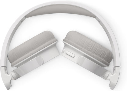 PHILIPS TAH3209WH Lightweight On Ear Wireless Bluetooth Headphones with Passive Noise Isolation - 25 Hours Play Time, Natural Sound, Clear Calls, Dynamic Bass, 2 Hours USB-C Charging