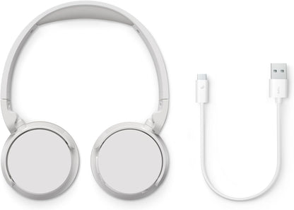 PHILIPS TAH3209WH Lightweight On Ear Wireless Bluetooth Headphones with Passive Noise Isolation - 25 Hours Play Time, Natural Sound, Clear Calls, Dynamic Bass, 2 Hours USB-C Charging