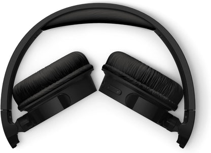 PHILIPS TAH4209BK Lightweight On Ear Wireless Bluetooth Headphones with Passive Noise Isolation - 55 Hours Play Time, Natural Sound, Clear Calls, Dynamic Bass, 2 Hours USB-C Charging –