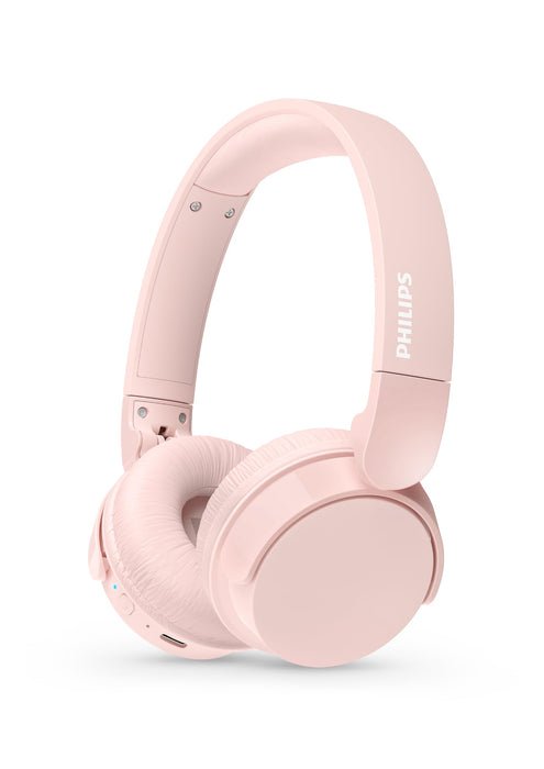 PHILIPS TAH4209PK Lightweight On Ear Wireless Bluetooth Headphones with Passive Noise Isolation - 55 Hours Play Time, Natural Sound, Clear Calls, Dynamic Bass, 2 Hours USB-C Charging
