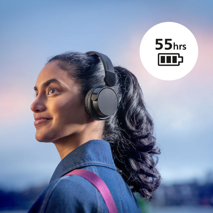 PHILIPS TAH4209PK Lightweight On Ear Wireless Bluetooth Headphones with Passive Noise Isolation - 55 Hours Play Time, Natural Sound, Clear Calls, Dynamic Bass, 2 Hours USB-C Charging