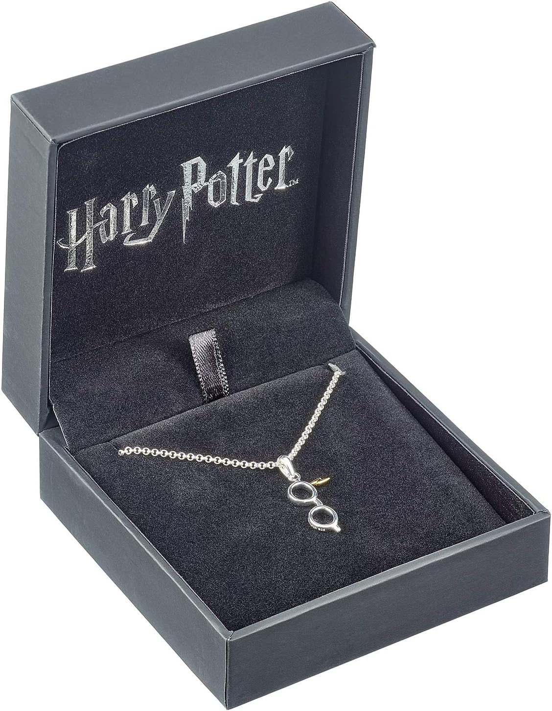 Official Harry Potter Sterling Silver Lightning Bolt & Glasses Necklace by The Carat Shop