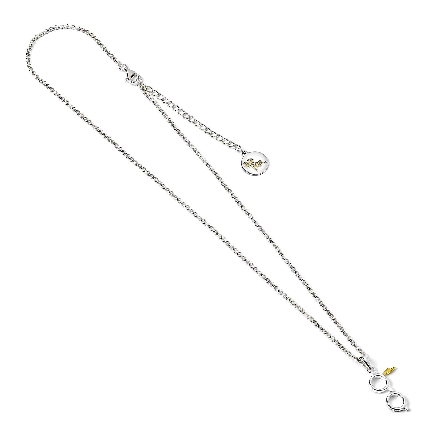 Official Harry Potter Sterling Silver Lightning Bolt & Glasses Necklace by The Carat Shop