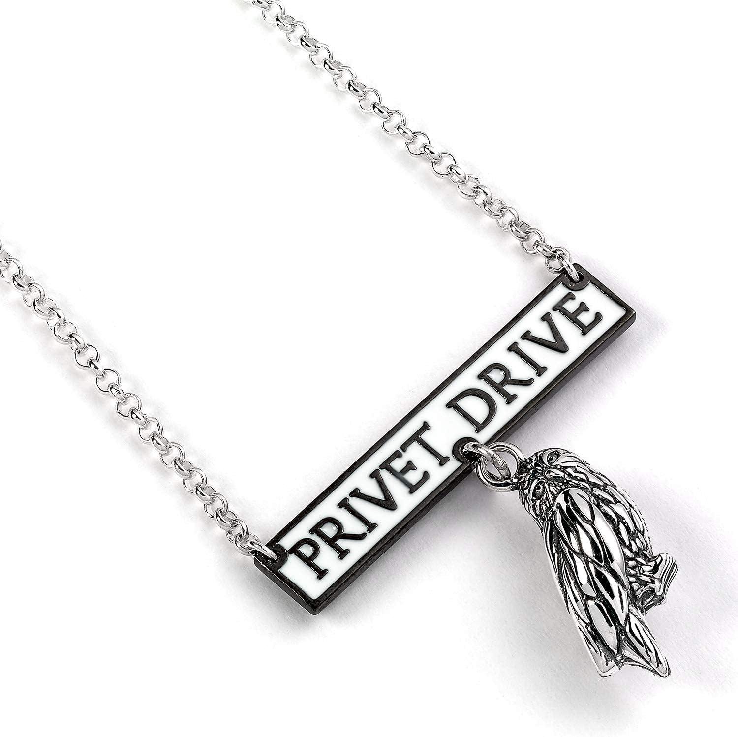Harry Potter Sterling Silver Privet Drive Necklace with Hedwig Charm by The Carat Shop