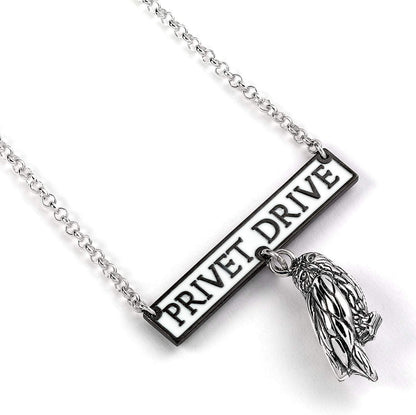 Harry Potter Sterling Silver Privet Drive Necklace with Hedwig Charm by The Carat Shop
