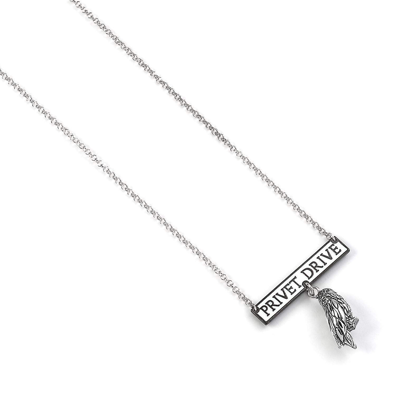 Harry Potter Sterling Silver Privet Drive Necklace with Hedwig Charm by The Carat Shop