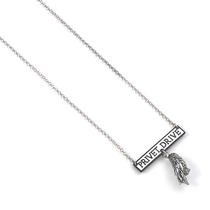 Harry Potter Sterling Silver Privet Drive Necklace with Hedwig Charm by The Carat Shop