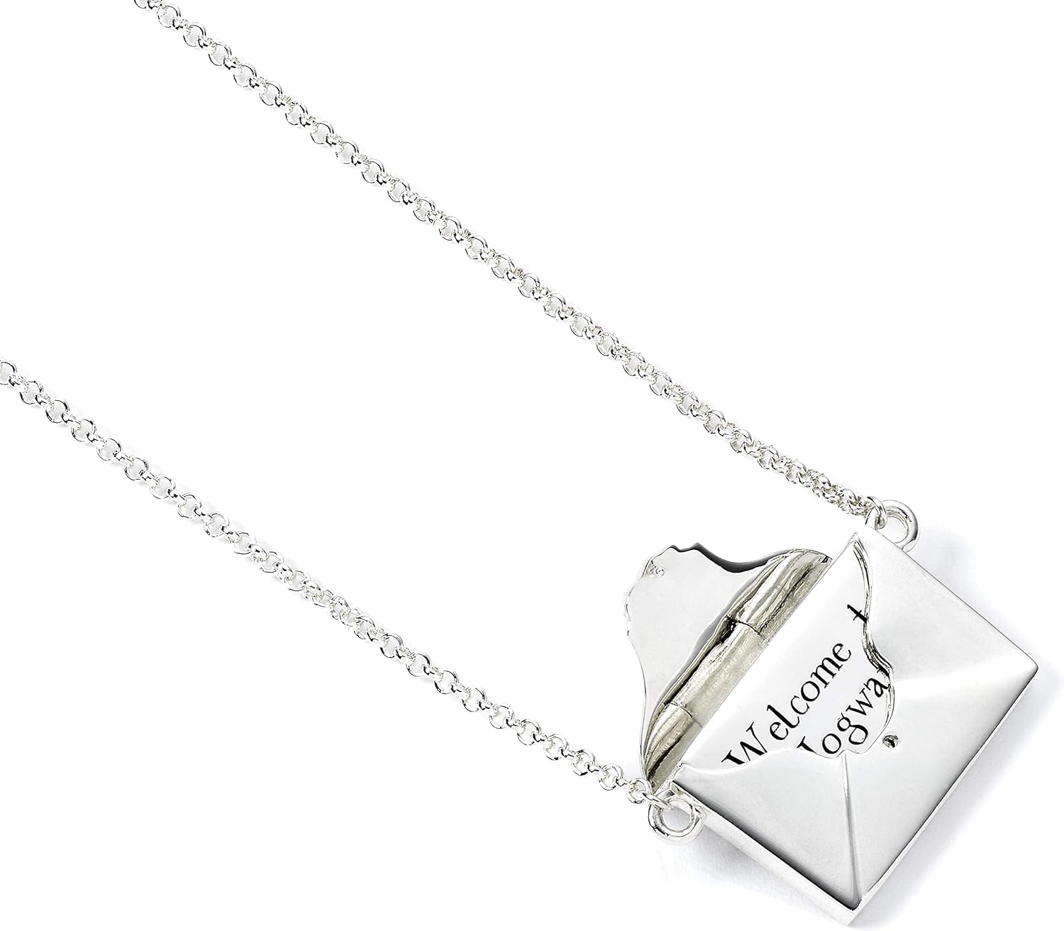 Harry Potter The Carat Shop Halskette mit Buchstaben-Anhänger aus Sterlingsilber mit Umschlag zum Öffnen, Sterling Silber