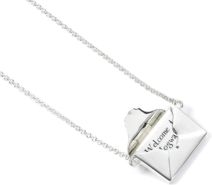 Harry Potter The Carat Shop Halskette mit Buchstaben-Anhänger aus Sterlingsilber mit Umschlag zum Öffnen, Sterling Silber