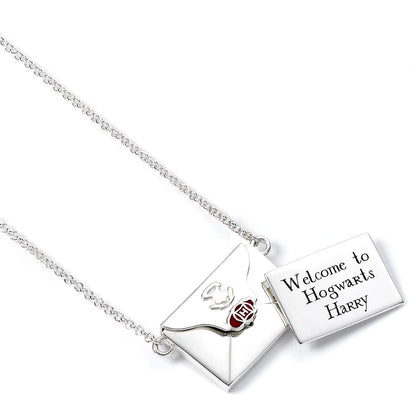 Harry Potter The Carat Shop Halskette mit Buchstaben-Anhänger aus Sterlingsilber mit Umschlag zum Öffnen, Sterling Silber