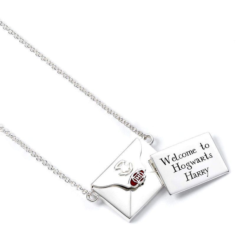 Harry Potter The Carat Shop Halskette mit Buchstaben-Anhänger aus Sterlingsilber mit Umschlag zum Öffnen, Sterling Silber