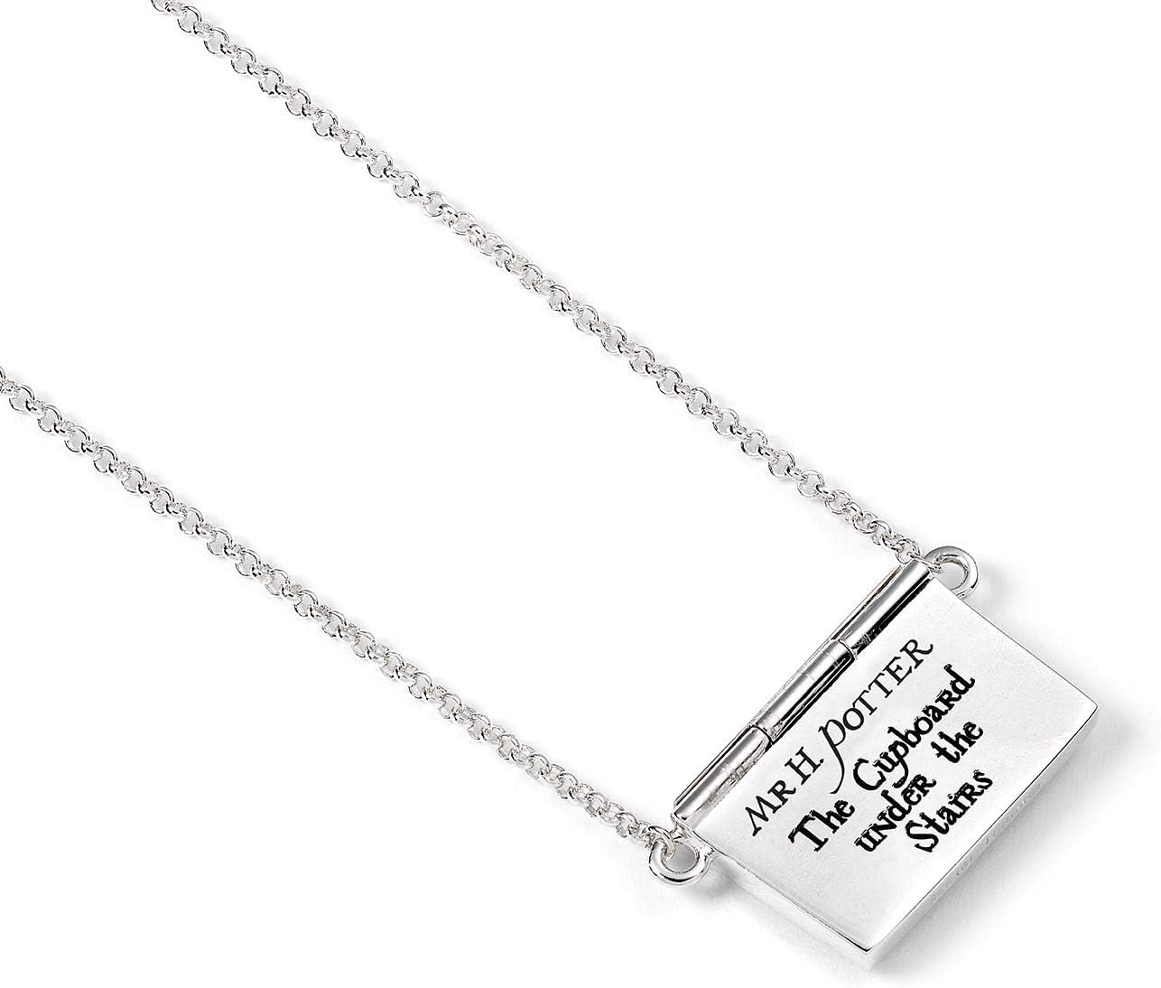 Harry Potter The Carat Shop Halskette mit Buchstaben-Anhänger aus Sterlingsilber mit Umschlag zum Öffnen, Sterling Silber