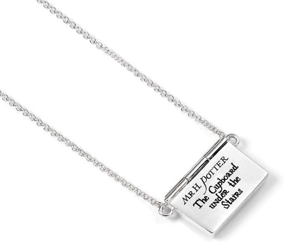 Harry Potter The Carat Shop Halskette mit Buchstaben-Anhänger aus Sterlingsilber mit Umschlag zum Öffnen, Sterling Silber