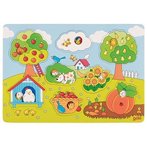 Goki- Encaje con Dibujos escondidos En el jardín, Multicolor (57473